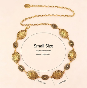 Retro Vintage Oval Ring Metal Waist Chain Fashionable Ladies <b>Skirt</b> Clothes Decoration Belt - Product Image 6