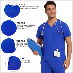 Médico enfermera Scrub Set mujeres hombres Hospital uniforme Clínica Médico <span class=keywords><strong>Cirujano</strong></span> ropa de enfermería Dental pediátrico salón de belleza traje de trabajo - Product Image 4