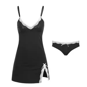 도매 2024 새로운 스타일 제조 업체 부드럽고 통기성 홈 컴포트 착용 섹시한 원피스 여성 잠옷 섹시한 란제리