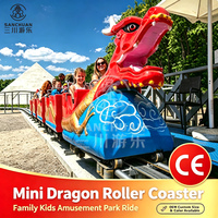 Mini-chaîne de montagnes russes de style chinois Dragon, manège familial pour enfants, attraction de parc d'attractions en plein air