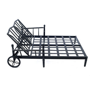 Chaise longue <span class=keywords><strong>de</strong></span> plage en métal simple et <span class=keywords><strong>double</strong></span> pour lit couché - Product Image 3