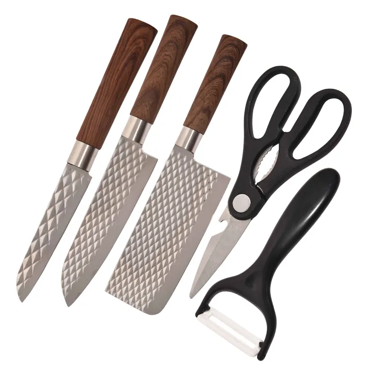 Conjunto de facas de cozinha 5 peças, acessórios de cozinha, luxo, facas de cozinha inoxidável conjuntos de facas coloridas