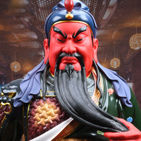 Statue de Guan Gong Wu, Dieu de la Richesse, Bouddha Guan Yu, en céramique, style Art déco, 55 pouces, grande taille, faite à la main, décoration d'intérieur