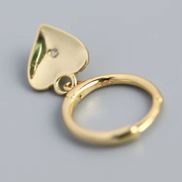 Bijoux de luxe fins bijoux en argent Sterling 925 plaqué or Zircon coeur boucles d'oreilles pour femmes