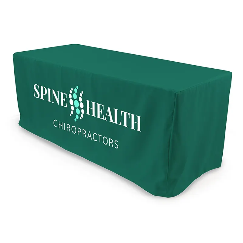 Custom Logo Spandex Table Cover 4ft 6ft 8ft Stretch Table Cloth Hotel Banquet Exhibition Decor Tablecloth