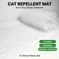 Tapis anti-chats et anti-serpents, tapis à pointes, 11*78 pouces, rouleau en plastique découpable, tapis répulsif pour animaux d'intérieur et d'extérieur, jardin