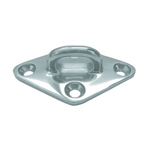 Nouvelle plaque d'œil <span class=keywords><strong>fixe</strong></span> en acier inoxydable 316 poli miroir, base diamantée, anneau en D de 80 mm, pour bateaux, yachts et navires HAICE - Product Image 1