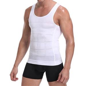 Op Maat Gemaakt Logo Nylon Stof Hoge Druk Heren Afslankende Body Shaper <span class=keywords><strong>Vest</strong></span> Compressie Shirts Buik Controle Onderhemden - Product Image 3
