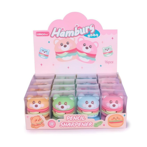 HENCOCO Hamburg Pencil Sharpener 16Pcs Manual Mechanical Silicone Blade Standard Size School Office Supply - Product Image 1