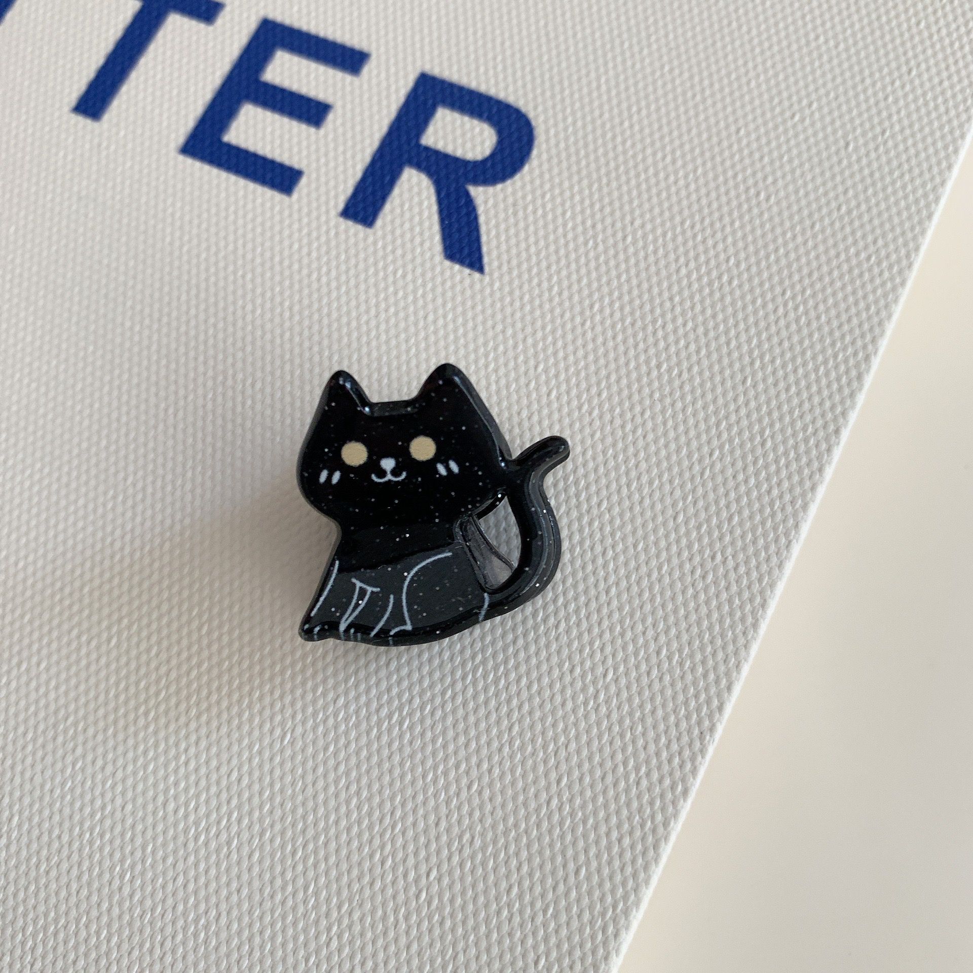 Barrette à cheveux chaton noir