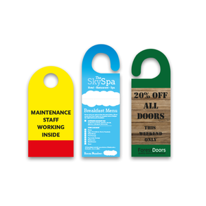 Étiquettes de suspension pour bouton de <span class=keywords><strong>porte</strong></span> personnalisées Légende orange identique des deux côtés 10pk papier d'imprimerie - Product Image 1