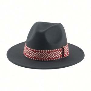 Chapeau Fedora tissé ethnique pour hommes, idéal pour les fêtes, les occasions professionnelles décontractées et les activités de plein air en automne et en hiver - Product Image 3