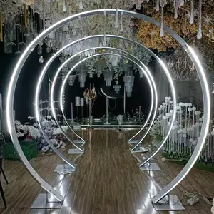 2022 latest double-side LED Water running arch program control outdoor wedding arch, background, stage decoration