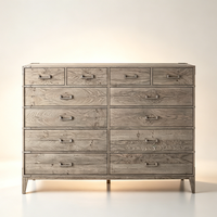 Commode de Rangement Multifonctionnelle en Bois Massif Moderne et Écologique, de Luxe et Durable, avec 12 Tiroirs et Supports d'Angle pour Chambre à Coucher