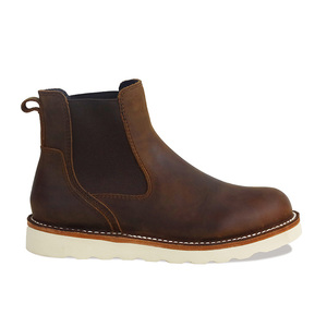 Botas <span class=keywords><strong>Chelsea</strong></span> Goodyear de Cuero Genuino Marrón para <span class=keywords><strong>Hombre</strong></span>, Estilo Casual y Occidental, Transpirables para Otoño e Invierno, Dropshipping - Product Image 1