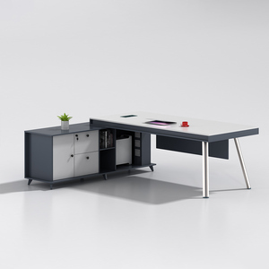 Table de bureau exécutive modulaire de luxe OEM Premium E1 MFC, style moderne, bureau robuste, mobilier de bureau de luxe - Product Image 2