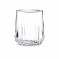 Verre à eau rayé 340 ml en verre haut de gamme, transparence cristalline, éclat élégant pour sublimer les boissons – Idéal pour hôtels, mariages, bars