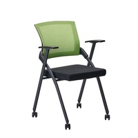 Chaise de formation empilable en maille pour personnel de bureau avec tablette d'écriture en plastique
