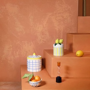 Custom logo Wholesale Creative <strong>Lemon</strong> and Orange Lid Design Ceramic Storage <strong>Jar</strong> Coffee Sugar Container - Product Image 6