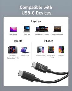 Câble USB 4 prenant en charge l'affichage <span class=keywords><strong>HD</strong></span> 8K et la télévision <span class=keywords><strong>HD</strong></span>, transfert de données 40 Gbps, charge rapide 240W, USB Type C vers C pour téléphone/ordinateur portable/moniteur - Product Image 3