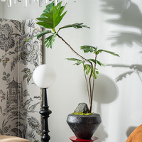 Pot de fleurs rond en ciment D40xD54xH42cm Blanc Noir Marron Moderne Intérieur Extérieur Jardin