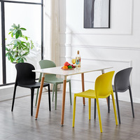 Chaises monobloc empilables en plastique PP moulé, dossier large, pour salle à manger, restaurant, appartement, hôpital
