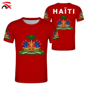 Hochwertige Herren-T-Shirts mit Haitianischer Flagge Individuelles Logo Haiti-Flagge Polyester-Shirts für Fußballfans - Product Image 2