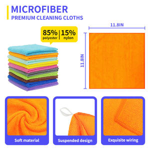 Chiffon à vaisselle en microfibre de qualité supérieure, couleur unie, fournisseur Wal-Mart, chiffon de cuisine, éponge à récurer personnalisée, articles ménagers, serviette - Product Image 5