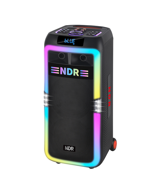 NDR-1708 PartyBox Dual 8inch Wireless Portable DJ Karaoke Speaker 80-Watt