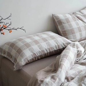Bông Và Vải Lanh Sợi Nhuộm Vải Dệt Jacquard Vải Cho Bốn Mảnh Thiết Lập Nhật Bản Phong Cách Đơn Giản Tấm Ga Trải Giường Bộ Đồ Giường - Product Image 2
