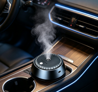 Diffuseur d'huiles essentielles intelligent pour voiture, sans eau, en aluminium, avec démarrage/arrêt automatique, rechargeable par USB, ultrasonique, aromathérapie, 30 ml