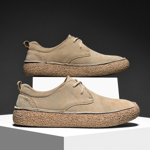Zapatos de Cuero <span class=keywords><strong>Mate</strong></span> Mercerizado Antideslizantes con Punta Baja, Estilo Vintage Zhongbang, Zapatos Casuales para Hombre con Suela Gruesa y Transpirable - Product Image 4