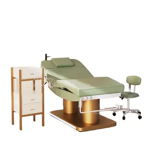 זול יוקרה טיפול גוף ספא טיפולי סלון 4 הארכת מנוע חשמלי ורוד יופי מיטת עיסוי שולחן פנים
