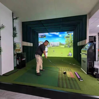 Simulateur de golf noir 60*60CM Tissu en faux cuir Panneau mural acoustique en mousse PU-Bâton à peler DIY Carrelage mural étanche à l'humidité