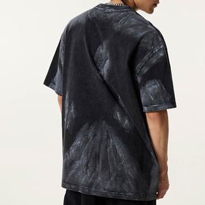 2025 été unisexe col rond à manches courtes surdimensionné T-Shirt 100% coton tricoté goutte épaule lavage T-Shirt - Product Image 4