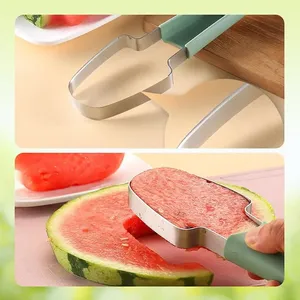 Coupe-pastèque manuel 3-en-1 en acier inoxydable, fourchette, couteau à glace, coupe-fruits, gadgets de cuisine durables - Product Image 4