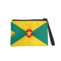 Dompet Koin Mini Warna Campuran Cetak Bendera Nasional Grenada Dompet Kanvas Ritsleting untuk Koin Kartu Kosmetik