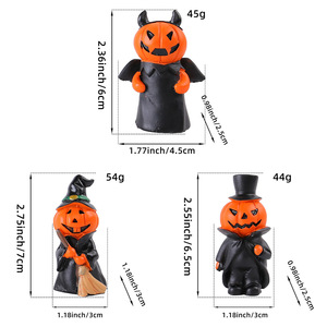 Set di 3 Statue di Fantasmi <span class=keywords><strong>per</strong></span> Decorazioni di <span class=keywords><strong>Halloween</strong></span>, Statuette in Resina di Fantasmi con Cappelli e Zucca - Product Image 6