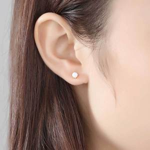 Classic 18K Gold Plated S925 Sterling Silver Opal <b>Stud</b> <b>Earrings</b> Claw Setting Ball Shape Unisex Everyday Wear Jewelry - Product Image 2