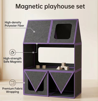 Nouveauté : Maison de jeu magnétique Lego pour enfants, kit de construction géant avec tuiles magnétiques en feutre, maisonnette