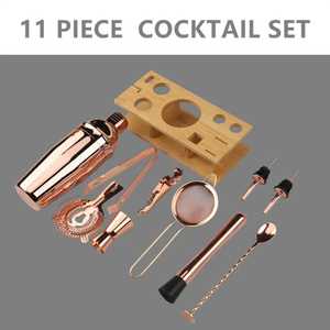 Juego de Herramientas Profesionales para Bartender de Cobre con Coctelera Boston y Juego de Coctelera, Soporte de Bambú de 12 Piezas, Capacidad de 500 ml - Product Image 6
