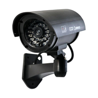 Cámara de Seguridad Ficticia con Monitor de Sistema CCTV, Luces Intermitentes Rojas Realistas en la Noche, Montaje en Pared para Uso en Interiores y Exteriores