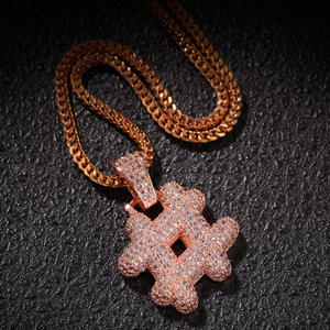 Collier de couple avec pendentif en forme de point d'interrogation, de dollar et de <span class=keywords><strong>clavier</strong></span>, micro-incrusté de zircon, tendance et original - Product Image 6