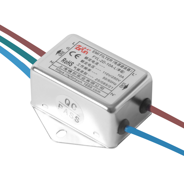 FYL-2D-6A-L Fonyun Single Phase EMI Power Line Filter Effectively Reduce Electromagnetic Interference -25~85 Operating Carton
