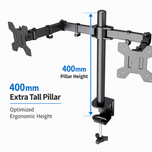 Support de moniteur double colonne personnalisé OEM, support de poteau à double bras, support pivotant à mouvement complet pour 2 écrans <span class=keywords><strong>PC</strong></span> - Product Image 6