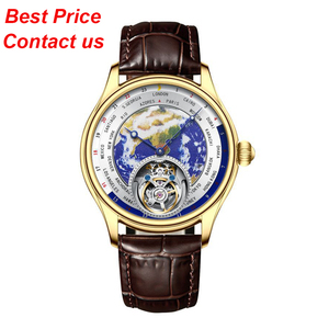 Reloj Automático Tourbillon 7051 con Diseño de Mapa del Mundo, Cristal de Zafiro Sintético, Relojes Mecánicos de Lujo Originales AESOP - Product Image 1