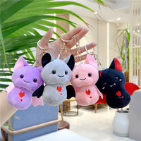 Vente en gros peluche petite chauve-souris noire porte-clés animal en peluche décoration de la maison sac pendentif peluche coloré petite chauve-souris porte-clés