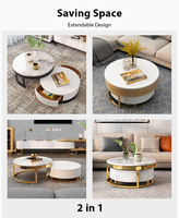Table basse extensible, table basse relevable, ensemble de 2 tables basses pour salon