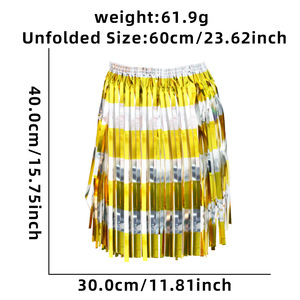 Jupe de fête à franges dorées et argentées, accessoire de costume de danse brillant en PET pour événements sportifs et carnavals - Product Image 6
