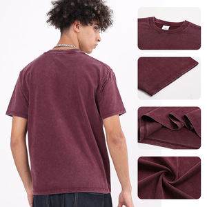 Camiseta de Manga Corta Vintage Personalizada para Hombre, 100% Algodón Pesado, Estilo Batik, Diseño Liso, Técnicas de Lavado - Product Image 2